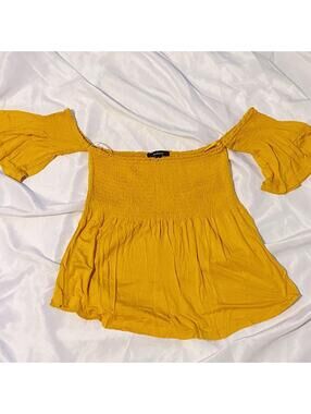 Ambiance Mustard Yellow Off The Shoulder Top
